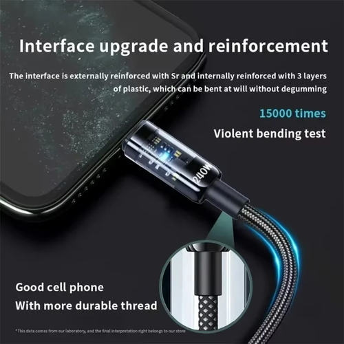 0.25/1/1.5/2M 240W Nylon USB C PD Super Fast Charging Data Cable with – Image 4