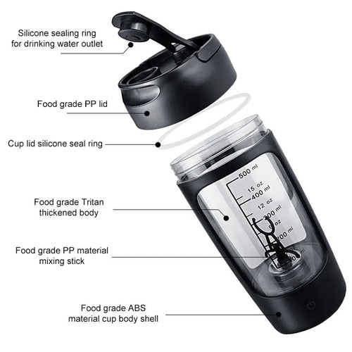 USB Electric Protein Shaker Bottle Portable 1200mAh Rechargeable – Image 4
