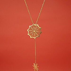 Collier araignée en or 18 carats | Pendentif araignée | Collier d'Halloween |