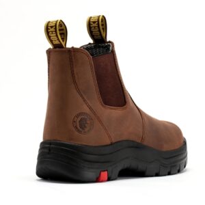 Bottes de travail en cuir ROCKROOSTER Lumen Brown, 6 pouces, à enfiler, modèle AK224