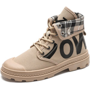 Neue, vielseitig kombinierbare High-Top-Stiefeletten aus Canvas für Mädchen – Damenschuhe