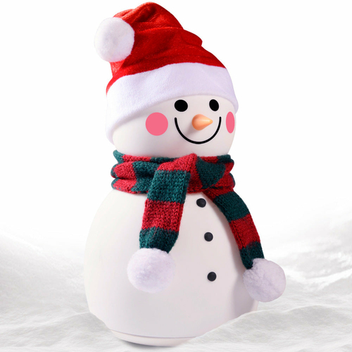 Veilleuse musicale de Noël en forme de bonhomme de neige, rechargeable et portable – Image 3