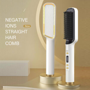 Brosse lissante électrique, peigne chauffant anti-brûlure