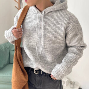 Veste à capuche ample et duveteuse pour homme