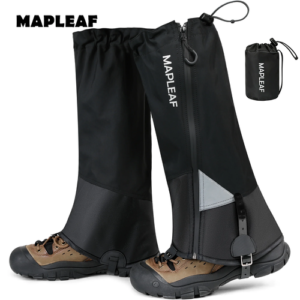 Guêtres imperméables MAPLEAF – Guêtres de randonnée – Chasse en plein air – noir et bleu marine