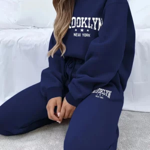 A casual, hip-hop-style garment for women featuring the words ‘Brooklyn New York’