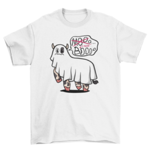 Funny T-shirt featuring a ghost cow