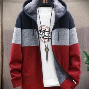 Herren-Kapuzenjacke mit Reißverschluss, Sweater-Jacke