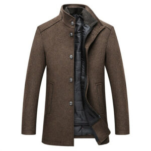 Winterjacke aus Wolle für Herren, figurbetonte Passform, dicker und warmer Mantel